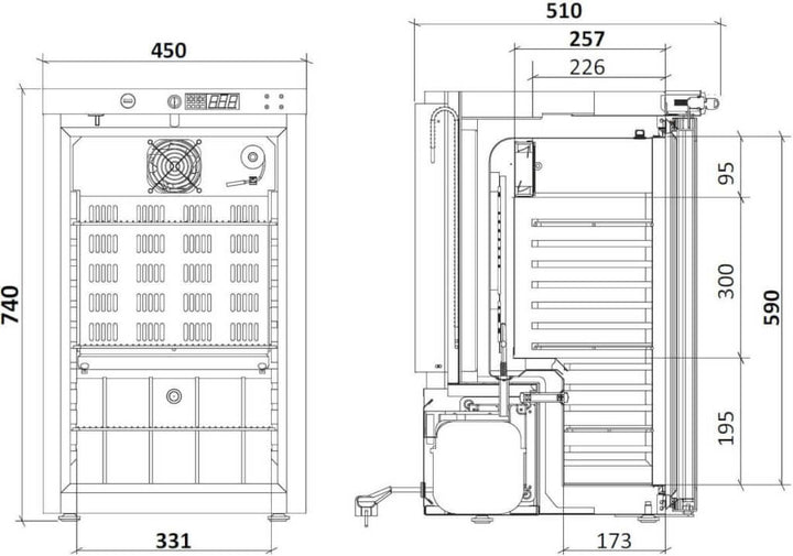 MEDGREE Medikamenten-Kühlschrank DIN 13277, 74 cm - MPRA 66 S