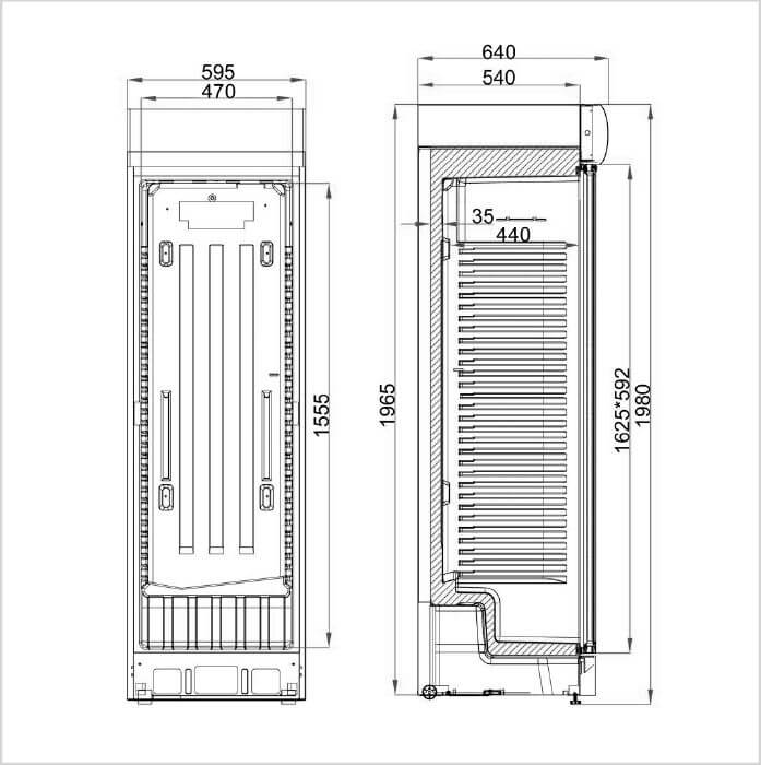 FORS Flaschenkühlschrank, Glastür/Display, weiss - BCDV 4000 WG