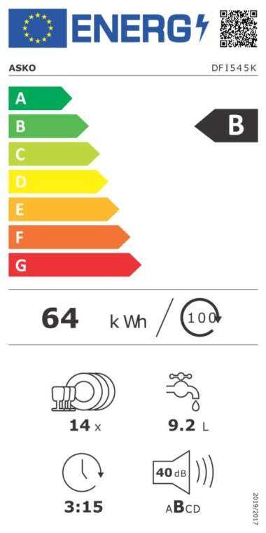 ASKO Geschirrspüler DFI545K | Vollintegriert | EU-60 Norm | Besteckschublade