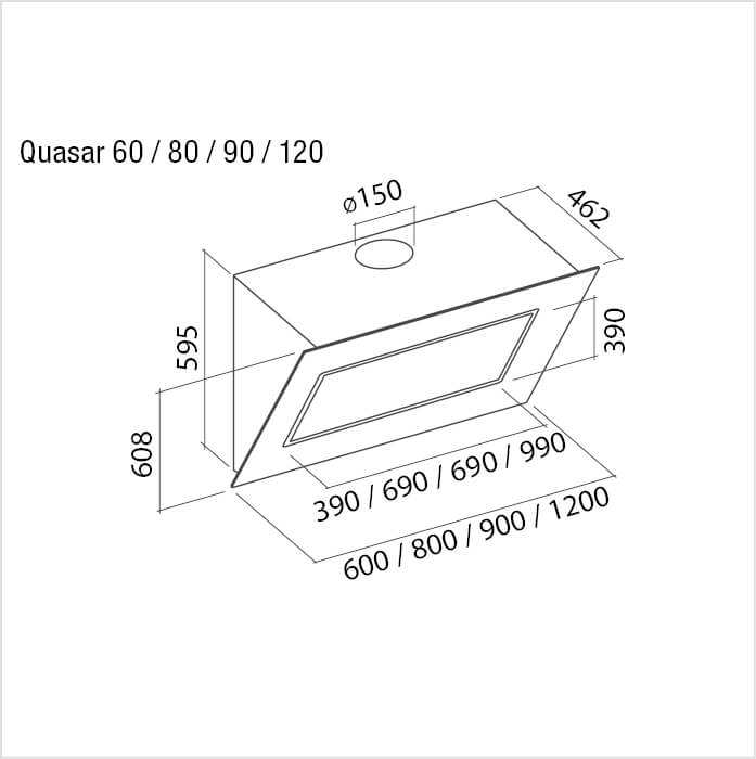 FALMEC Dunstabzugshaube – QUASAR 60 W