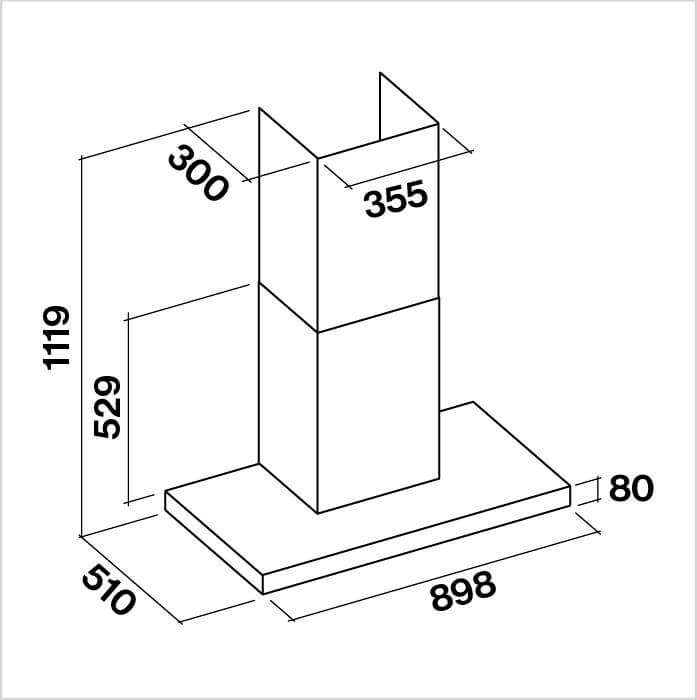 FALMEC Dunstabzugshaube Wand – PLANE NODROP 90