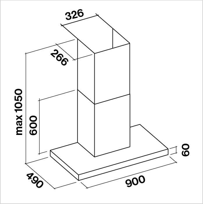 FALMEC Dunstabzugshaube Wand – PLANE 90 P