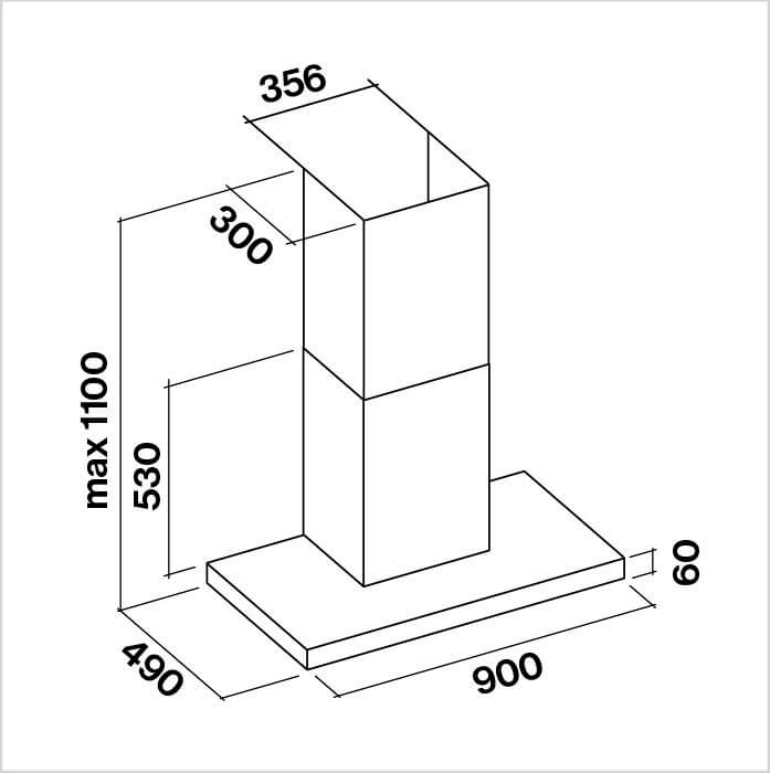 FALMEC Dunstabzugshaube – PLANE NRS 90 P