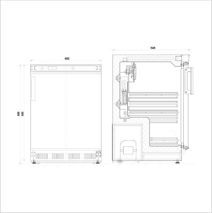 FORS Lagergefrierschrank, Glastür, Edelstahl - UFV 1200 GES