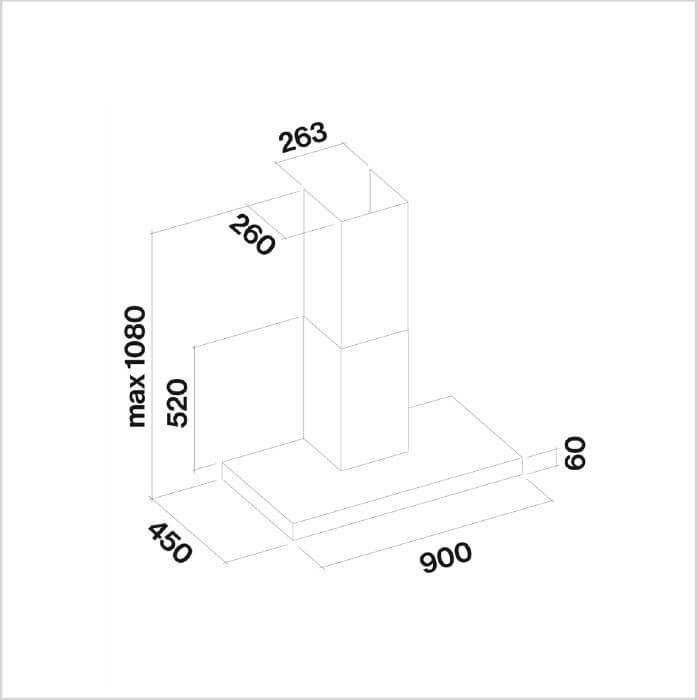 FALMEC Dunstabzugshaube Wand – MERCURIO 90 N P