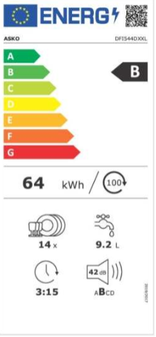 ASKO Geschirrspüler DFI544DXXL  | Vollintegriert | EU-60 Norm | Besteckschublade